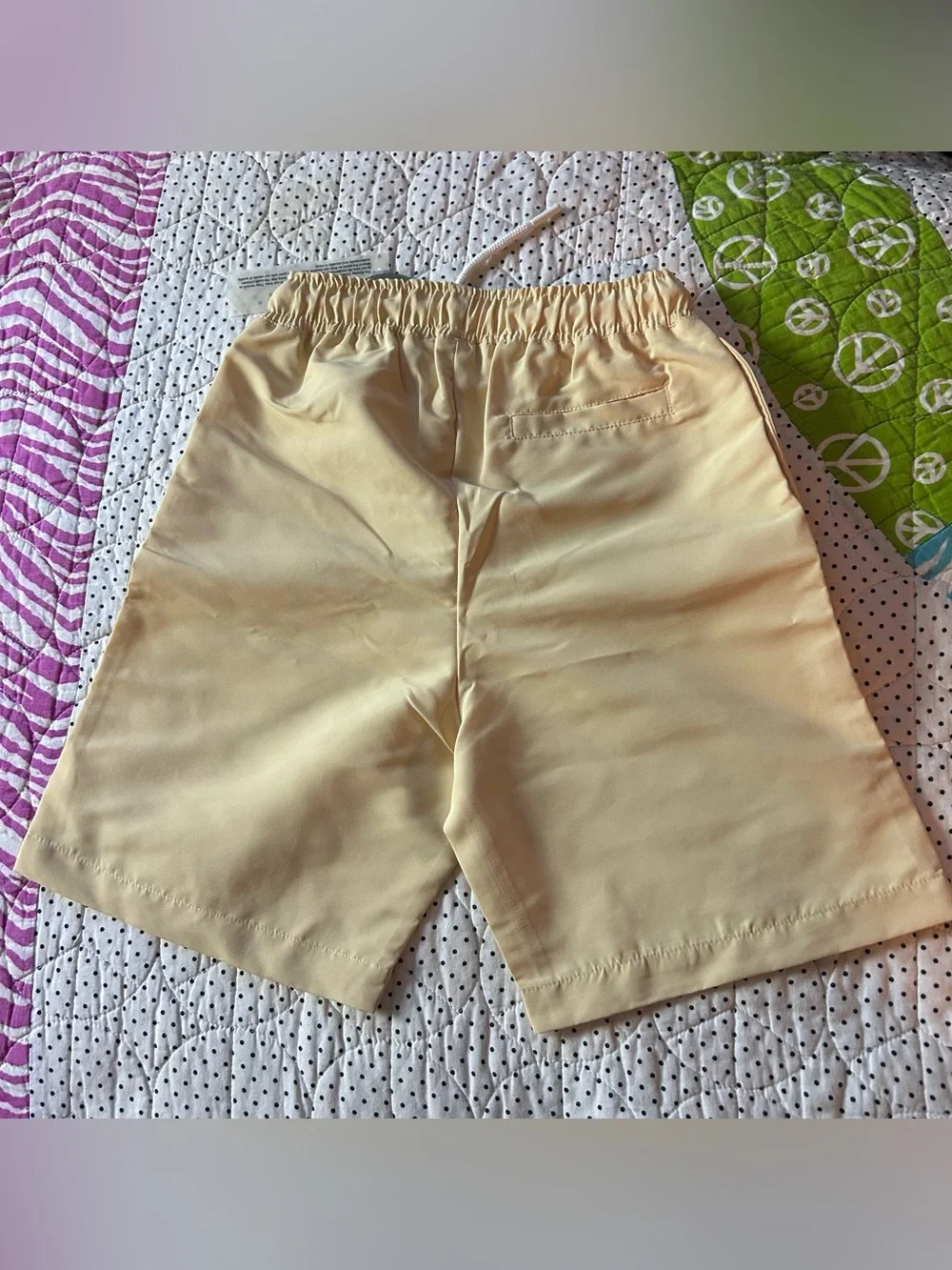 Kid’s Drawstring Swim Shorts in Pale Yellow
